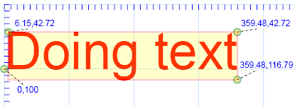 layout and size of text